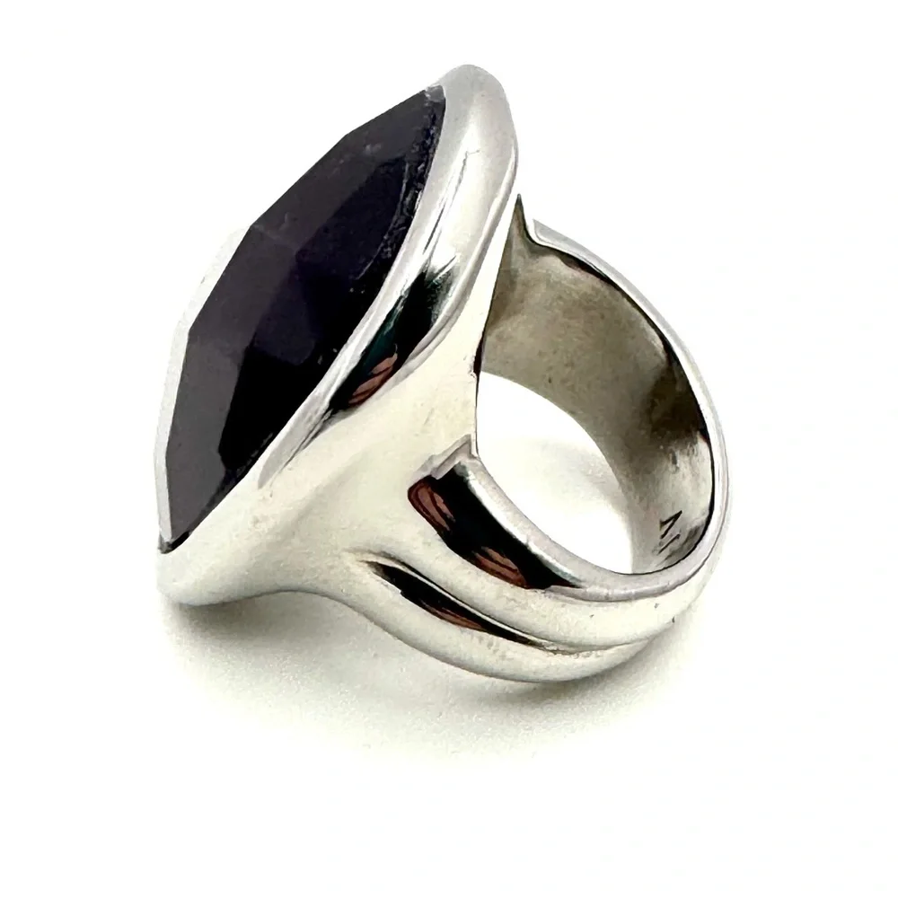DYRBERG/KERN Dark Purple Statement Ring Size 9